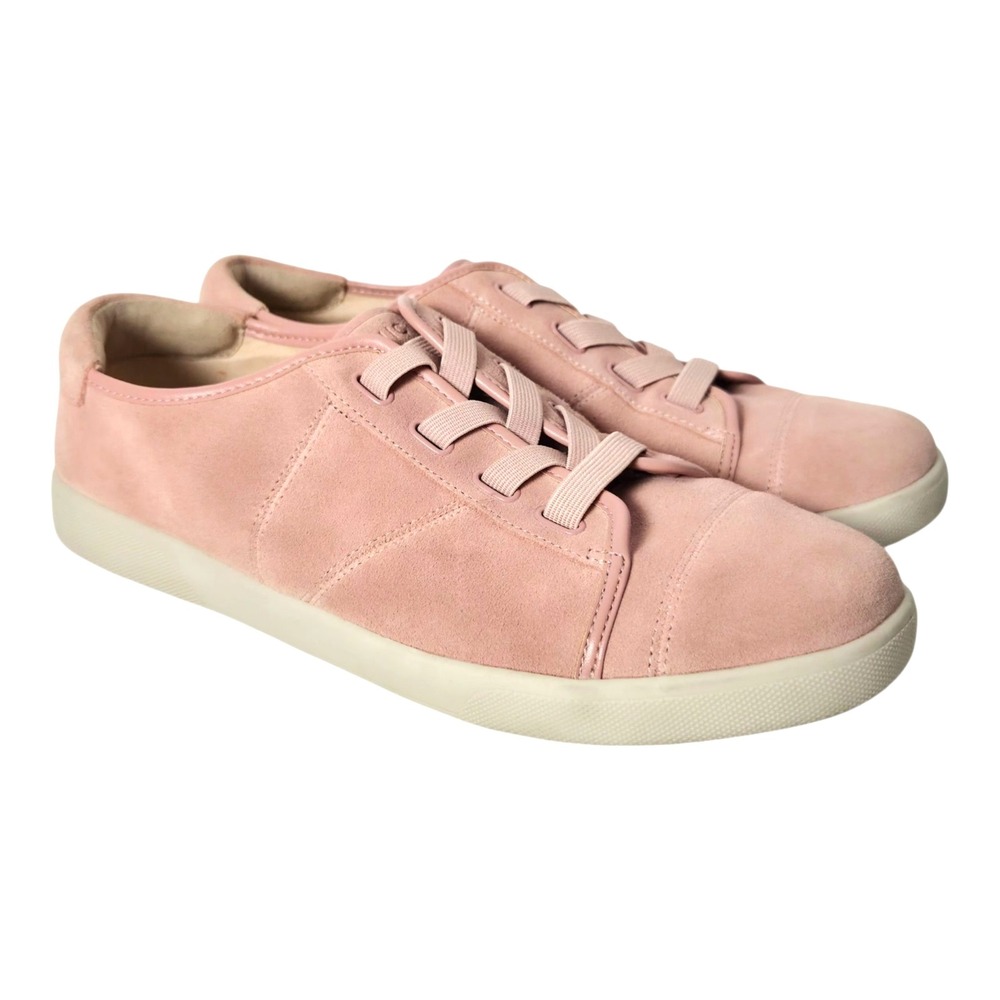 Vionic Jean Pink Suede Leather Sneakers Women Sz 10 Lace-up Slip-on Comfort Shoe